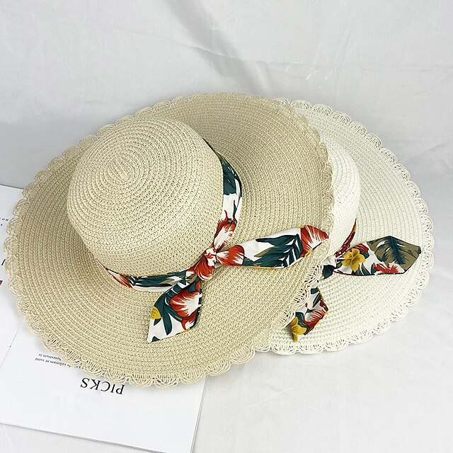 Shoes & Bags Fashion Accessories | Summer Women Straw Hat With Colorful Ribbon Big Brim Floppy Panama Hats Female Lady Outdoor B