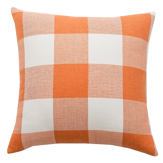 Home & Garden Home Decor | 1 pcs Polyester Pillow Cover Simple Plaid Geometric Modern Square Seamed Traditional Classic - AW3481