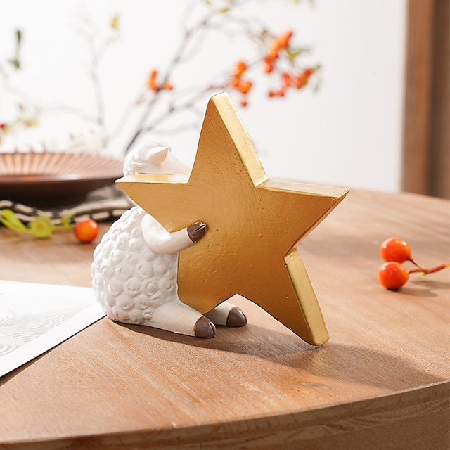 Home & Garden Home Decor | White Eid Lamb Collection Ornament Decorative Objects Resin Modern Contemporary for Home Decoration G