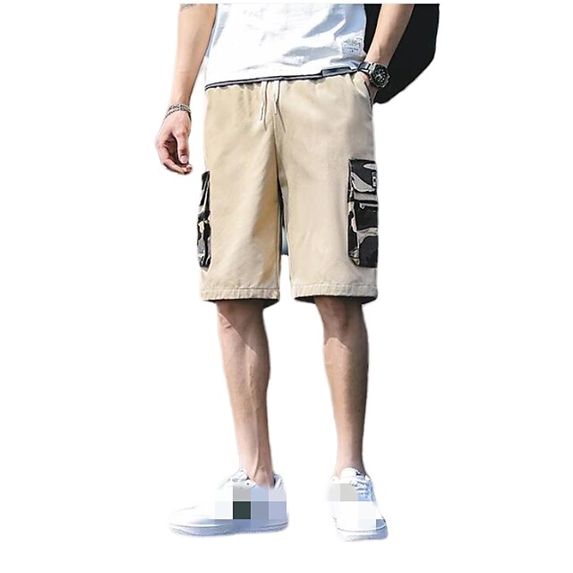 Mens Clothing Mens Bottoms | Mens Casual Fashion Chinos Shorts Knee Length Pants Going out Beach Micro-elastic Camouflage Letter