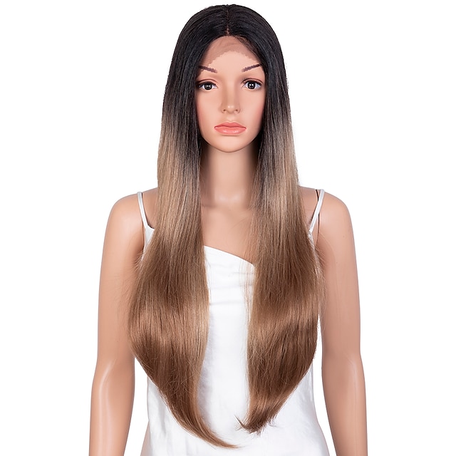 Beauty & Hair Wigs & Hair Pieces | Middle Part Natural High Temperature Fiber Ombre Blond 31 Long Natural Hairline Body Wave For