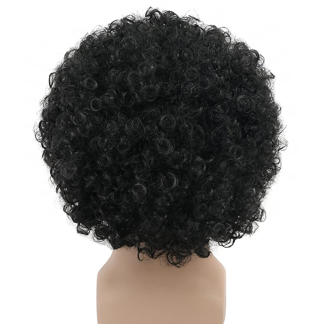 Beauty & Hair Wigs & Hair Pieces | Short Black Fluffy Disco Afro Wigs Synthetic Cosplay Fancy Funny Wigs for Unisex Men Women Wi