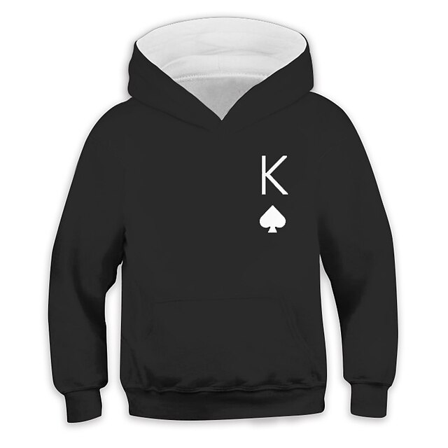 Baby & Kids Boys Clothing | Kids Boys Hoodie Long Sleeve 3D Print Heart Letter Pocket Green White Black Children Tops Fall Sprin