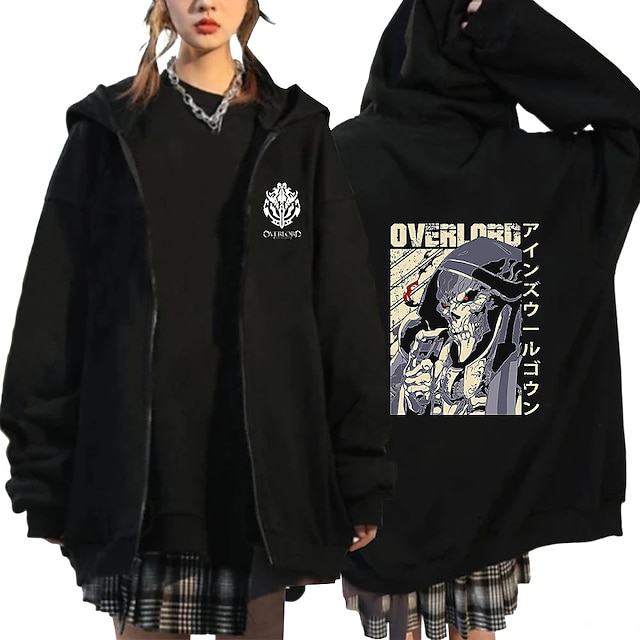  Inspirerad av Overlord albedo Ainz Ooal -klänning Tecknat Manga Tillbaka till Skolan Anime Harajuku Grafisk Söt Ytterkläder Till Herr Dam Unisex Vuxna Varmstämpling 100% Polyester