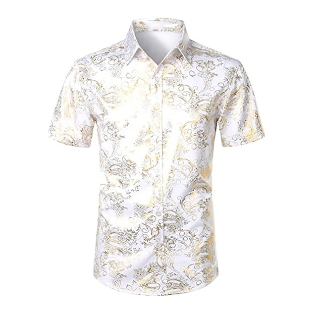 Mens Clothing Mens Shirts | Mens Shirt Floral Graphic Patterned Turndown Street Casual Button-Down Print Short Sleeve Tops Casua