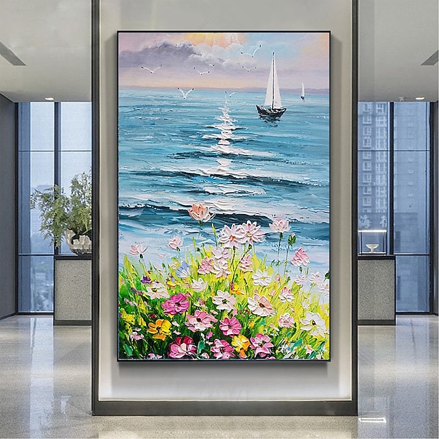  käsintehty öljymaalaus canvaswall taidekoriste abstrakti veitsi maalaus maisema kukkia kodin sisustukseen rullattu kehyksetön venyttämätön maalaus