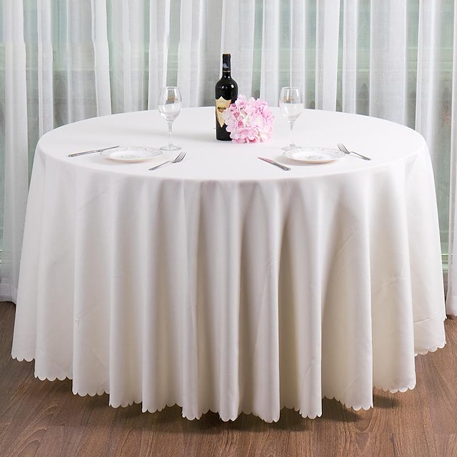  Round Tablecloths Fabric Table Cover Linens for Wedding Party Polyester Reception Banquet Events Kitchen Dining