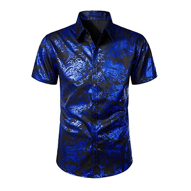 Mens Clothing Mens Shirts | Mens Shirt Floral Graphic Patterned Turndown Street Casual Button-Down Print Short Sleeve Tops Casua