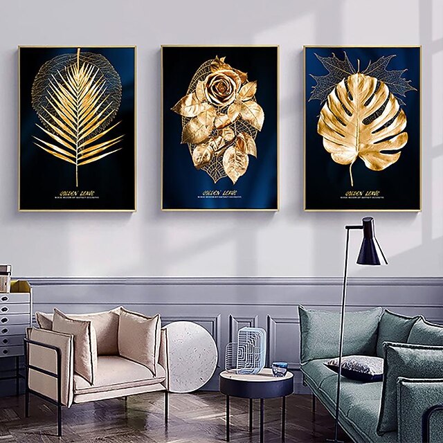 Botanical Prints Gold Leaf Modern Wall Art Wall Hanging Gift Home