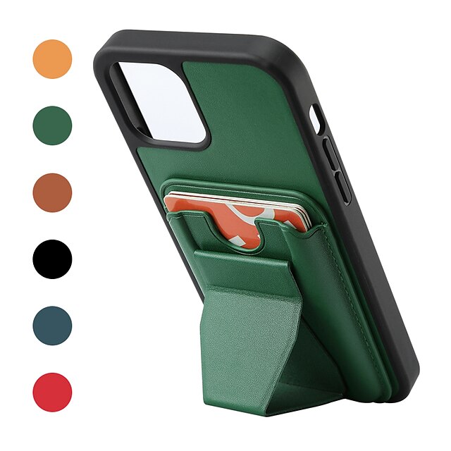  Phone Case For Apple Back Cover iPhone 13 12 11 Pro Max X XR XS Max Bumper Frame Card Holder Slots Kickstand Solid Colored TPU PU Leather