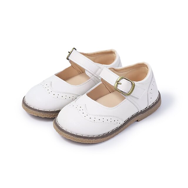 Shoes & Bags Kids Shoes | Girls Flats Flower Girl Shoes Princess Shoes School Shoes PU Cosplay School Shoes Little Kids(4-7ys) D