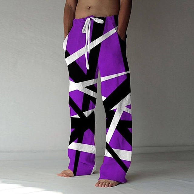 Men's Trousers Summer Pants Baggy Beach Pants Elastic Drawstring Design