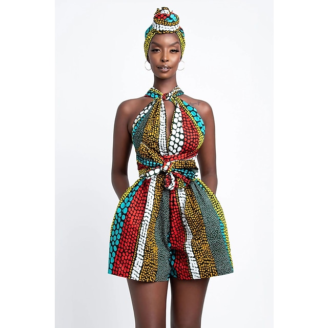  Γυναικεία Ολόσωμη φόρμα Μοντέρνα αφρικανικά ρούχα Μπόχο Αφρικανική εκτύπωση Kitenge Κύρια ηθοποιός Μασκάρεμα Ενήλικες Φόρεμα Πάρτι