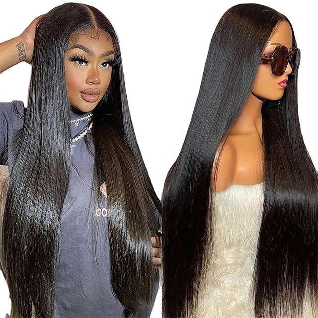 Beauty & Hair Wigs & Hair Pieces | Straight Wave Transparent Hd Full Lace Human Hair Wig Brazilian 360 Lace Frontal Wigs 13x4 Hu