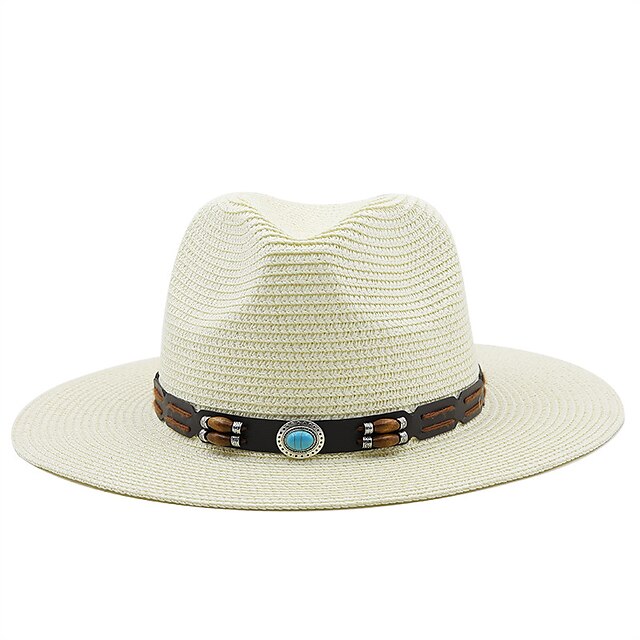 Shoes & Bags Fashion Accessories | Panama Hats Lady Outdoor Beach Wide Brim Straw Hat Man Summer Sun Cap Head Circumference 56-5