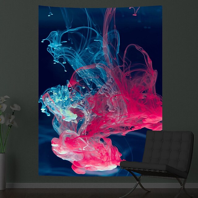 Home & Garden Home Decor | Fluorescent Tapestry Jellyfish Psychedelic Night Light Hanging Cloth Wall Hanging Live Broadcast Back