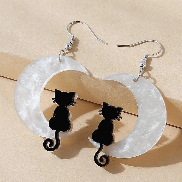 Shoes & Bags Fashion Accessories | 1 Pair Stud Earrings For Womens Wedding Sport Engagement Acrylic Classic Cat Fashion - UQ6015