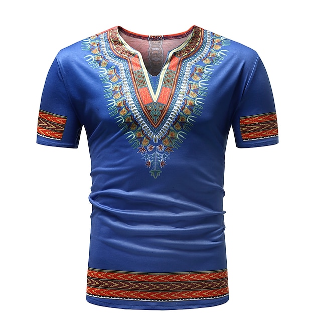 Toys & Hobbies Cosplay & Costumes | Adults Mens African Print Dashiki T-shirt Modern African Outfits For Party Polyester Masquer