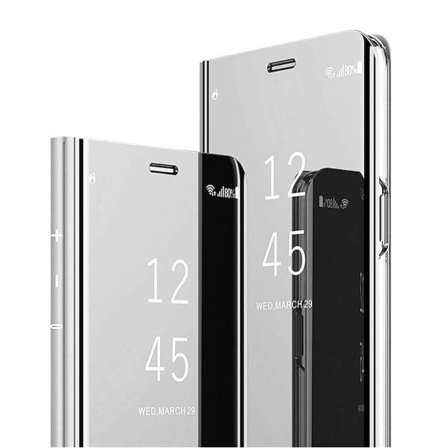  هاتف غطاء من أجل سامسونج جالاكسي S24 S23 S22 S21 S20 Plus Ultra A14 أ 54 Note 20 Ultra 10 Plus A32 A52 اس 25 الترا غطاء كامل للجسم أغطية قابلة للقلب مع حامل مرآة النوم / الإيقاظ التلقائي لون سادة TPU