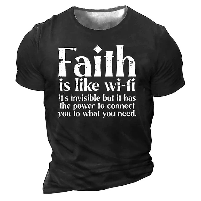 Men's Letter Graphic Prints T Shirt Graphic Tee Slogan T Shirts Distressed T Shirt Short Sleeve T shirt 3D Print Crew Neck Shirt Vintage Sports Designer Outdoor Street Daily Black Army Green Navy Blue 7