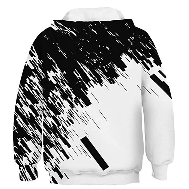 Baby & Kids Boys Clothing | Kids Boys Hoodie Long Sleeve 3D Print Graphic Patterned Geometric Pocket Black Children Tops Fall Sp