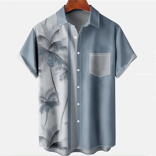 Baby & Kids Boys Clothing | Kids Boys Shirt Short Sleeve 3D Print Coconut Tree Button Blue Children Tops Spring Summer Active Fa