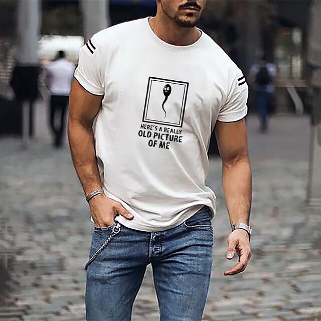 Mens Clothing Mens Tees & Tank Tops | Mens Unisex T shirt Tee Hot Stamping Graphic Prints Letter Crew Neck Street Daily Print Sh