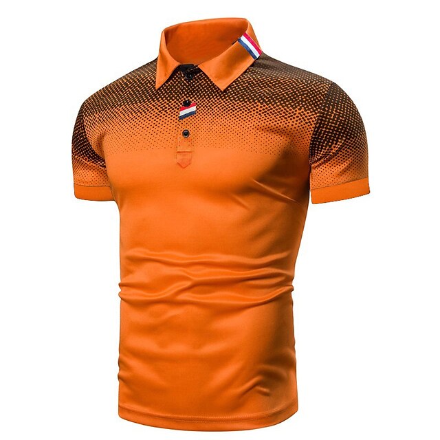 Men's Golf Shirt Polo Business Casual Classic Short Sleeve Polka Dot ...