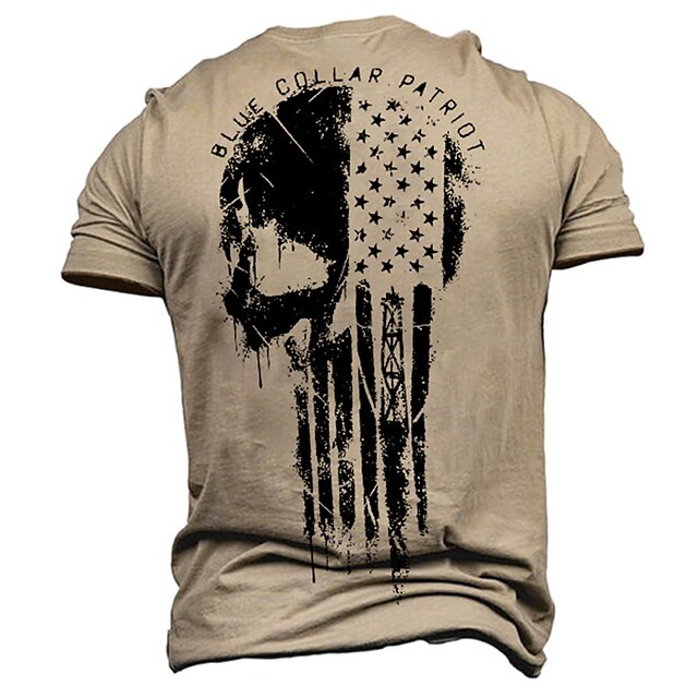 Mens Clothing Mens Tees & Tank Tops | Mens Unisex T shirt Tee 3D Print Graphic Prints National Flag Crew Neck Street Daily Print