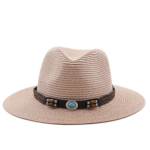 Shoes & Bags Fashion Accessories | Panama Hats Lady Outdoor Beach Wide Brim Straw Hat Man Summer Sun Cap Head Circumference 56-5