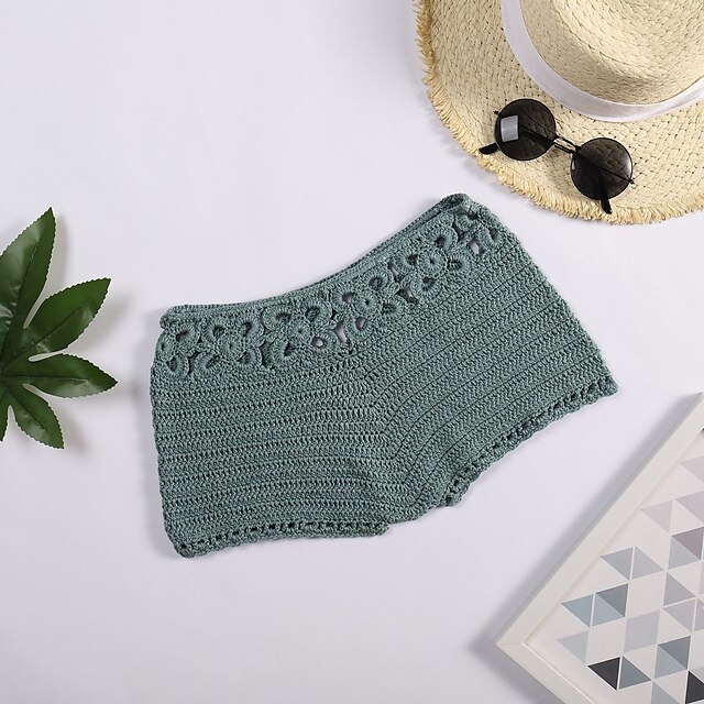 Womens Clothing Womens Bottoms | Womens Fashion Crochet Shorts Cheeky Shorts Cut Out Crochet Short Pants Holiday Beach Micro-ela