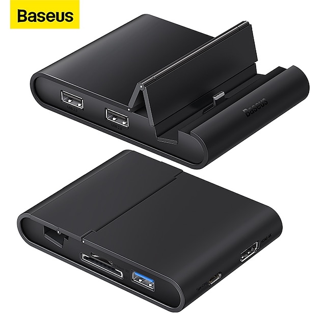  BASEUS USB 3.0 USB C ฮับ 7 พอร์ต ความเร็วสูง รองรับฟังก์ชั่นการจัดส่งพลังงาน ฮับ ​​USB กับ HDMI PD 3.0 USB2.0*2 การจ่ายพลังงาน สำหรับ