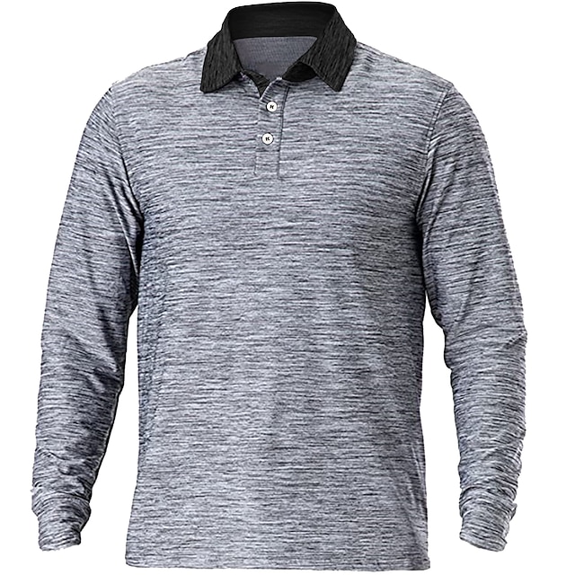 Men's Polo Shirt Golf Shirt Casual Daily Polo Collar Classic Long ...