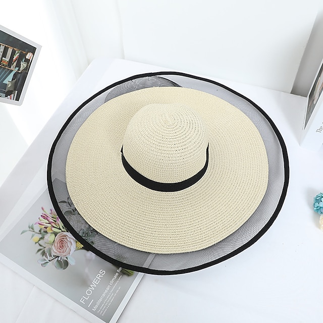 Shoes & Bags Fashion Accessories | 1pcs Sun Hat Summer Anti-UV Lady Wide Brim Hat Women Solid Plain Floppy Straw Hats for Female