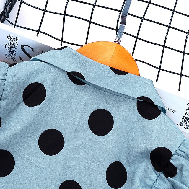 Baby & Kids Girls Clothing | Kids Girls Trench Coat Long Sleeve Light Blue Polka Dot With Belt Spring Summer Cute Party 3-10 Yea