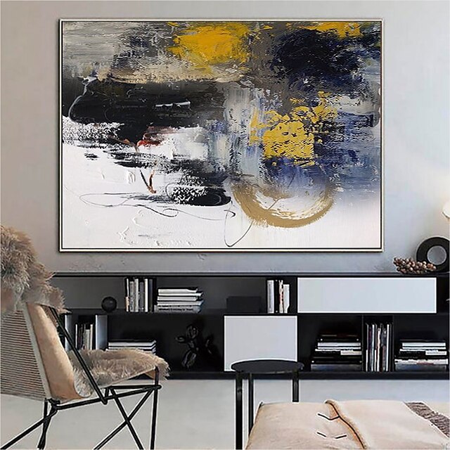 Home & Garden Wall Art | Handmade Oil Painting CanvasWall Art Decoration Abstract Knife Painting Landscape Yellow For Home Decor