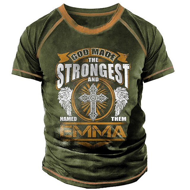 Mens Clothing Mens Tees & Tank Tops | Mens Unisex T shirt Tee 3D Print Graphic Prints Cross Letter Crew Neck Street Daily Print 