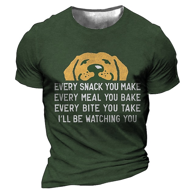  Homme Unisexe Graphique Chien Lettre T-shirt Manche Courte T-shirt Impression 3D Col ras du cou Chemise Sports Designer Occasionnel Extérieur Rue Quotidien Noir Bleu Marron Été Vêtement Tenue S M L