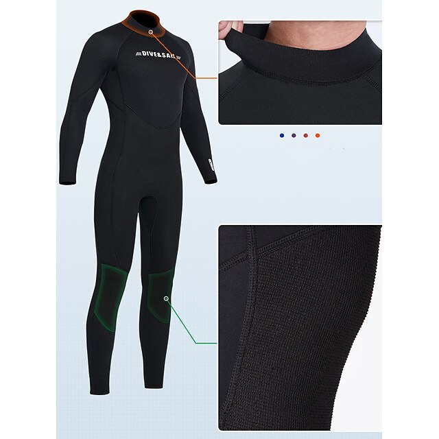 Sports & Outdoors Surfing, Diving & Snorkeling | Dive&Sail Mens Full Wetsuit 3mm SCR Neoprene Diving Suit Thermal Warm Windproof