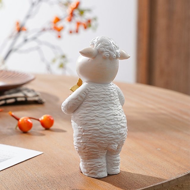 Home & Garden Home Decor | White Eid Lamb Collection Ornament Decorative Objects Resin Modern Contemporary for Home Decoration G