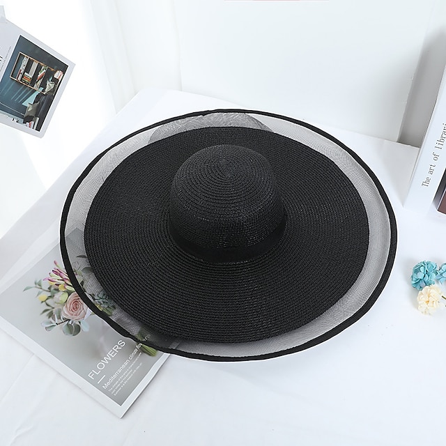 Shoes & Bags Fashion Accessories | 1pcs Sun Hat Summer Anti-UV Lady Wide Brim Hat Women Solid Plain Floppy Straw Hats for Female