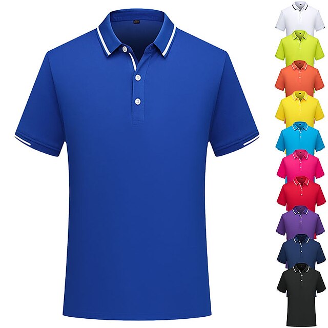  Men's Women's Polo Shirt Golf Shirt Tennis Shirt Breathable Quick Dry Moisture Wicking Short Sleeve T Shirt Top Solid Color Summer Gym Workout Tennis Golf