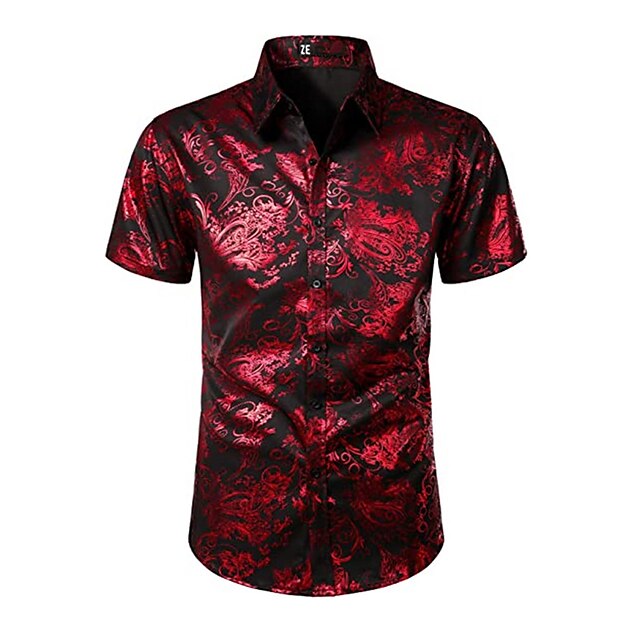 Mens Clothing Mens Shirts | Mens Shirt Floral Graphic Patterned Turndown Street Casual Button-Down Print Short Sleeve Tops Casua