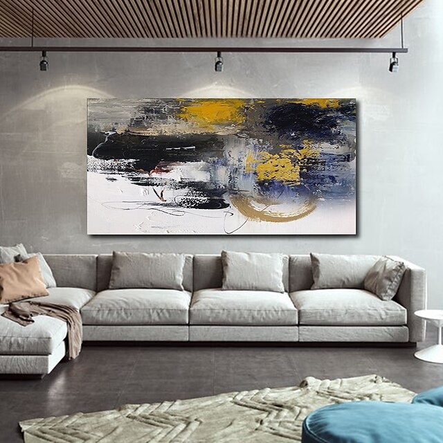 Home & Garden Wall Art | Handmade Oil Painting CanvasWall Art Decoration Abstract Knife Painting Landscape Yellow For Home Decor