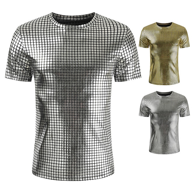  男性用 Tシャツ チェック ラウンドネック ストリート カジュアル 半袖 衣類 ファッション カジュアル 快適