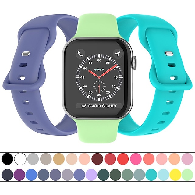  1 stuk Watch Band Compatibel met: Apple  iWatch Series 8 7 6 5 4 3 2 1 SE Sportband voor iWatch Smartwatch Band Polsbandje Siliconen Waterbestendig Verstelbaar Ademend