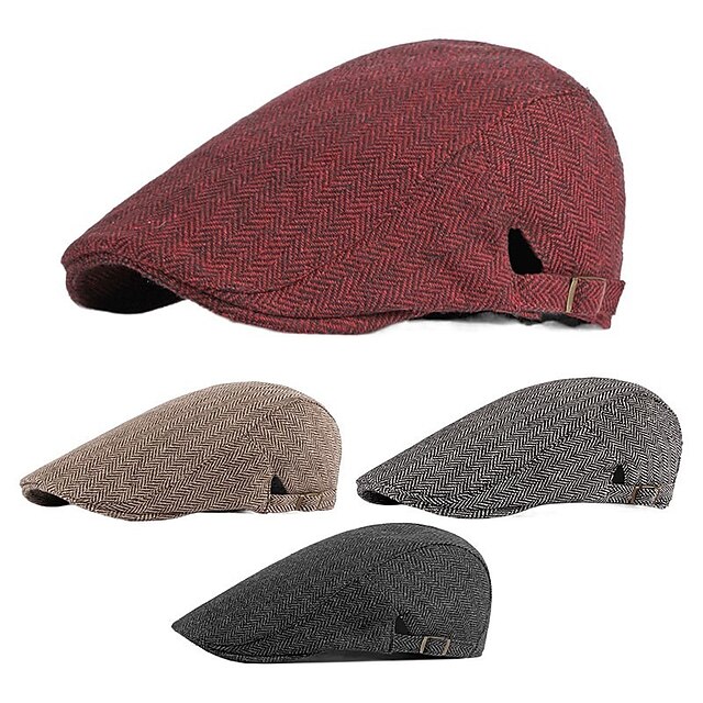 Shoes & Bags Fashion Accessories | 1 pcs Mens Sports & Outdoors Casual Simple Style Newsboy Hat Cabbie Cap Party / Evening Daily