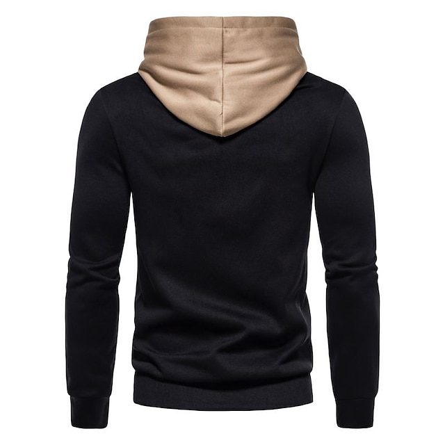 Mens Clothing Mens Hoodies & Sweatshirts | Mens Hoodie Pullover Hoodie Sweatshirt Color Block Casual Daily Holiday non-printing 