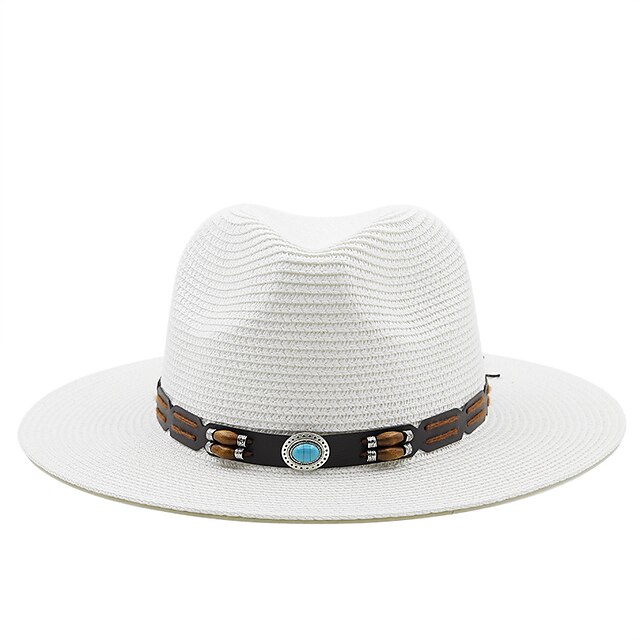 Shoes & Bags Fashion Accessories | Panama Hats Lady Outdoor Beach Wide Brim Straw Hat Man Summer Sun Cap Head Circumference 56-5