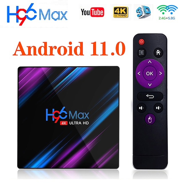  Android 11 и выше ТВ-бокс HODIENG H96 Max RK3318 4K 4K RK3318 2GB 4GB 64Гб 32Гб 16Гб